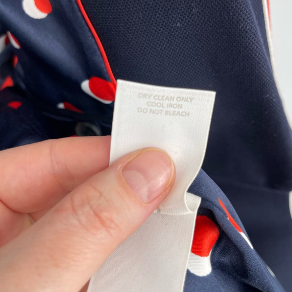 Boden Navy Blue Red Contrast Lilah Single Breasted Cotton Blazer Jacket Size 6 - Picture 8 of 8